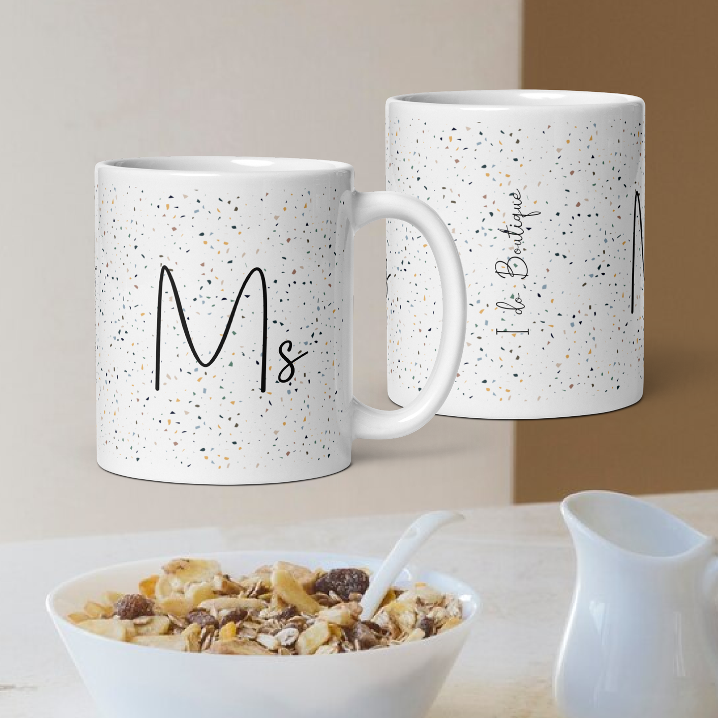 Ms • White glossy mug