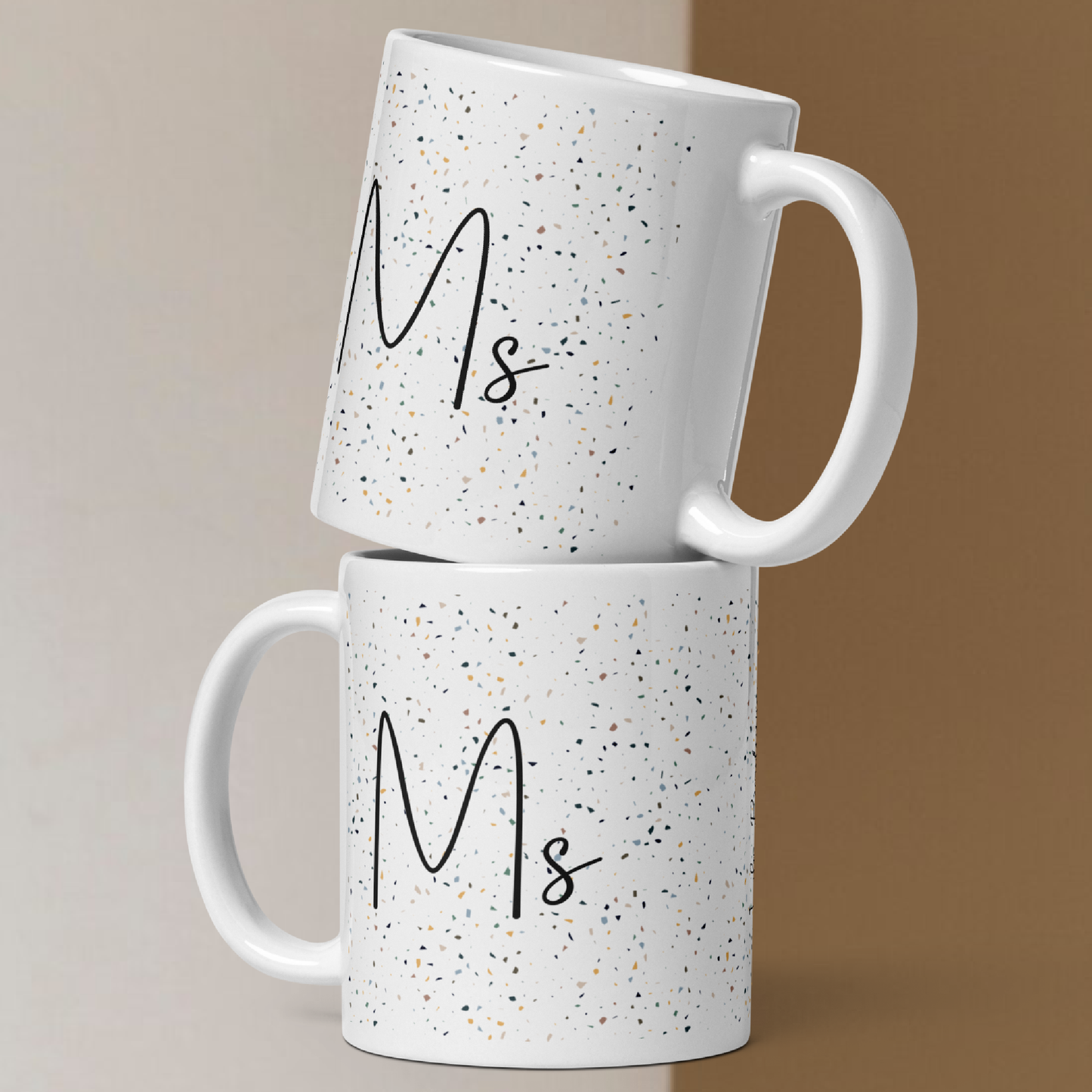 Ms • White glossy mug