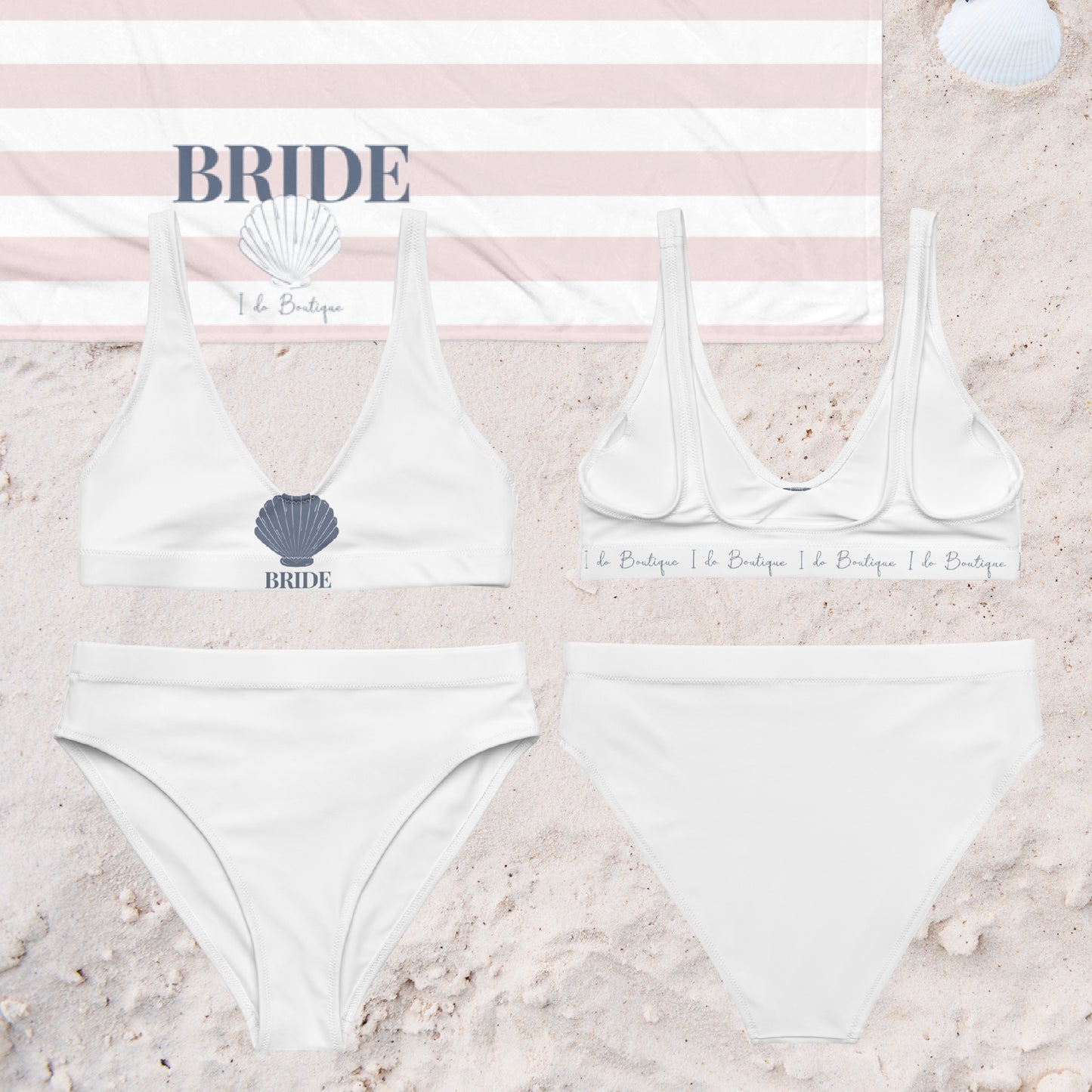 Bride • white high-waisted bikini