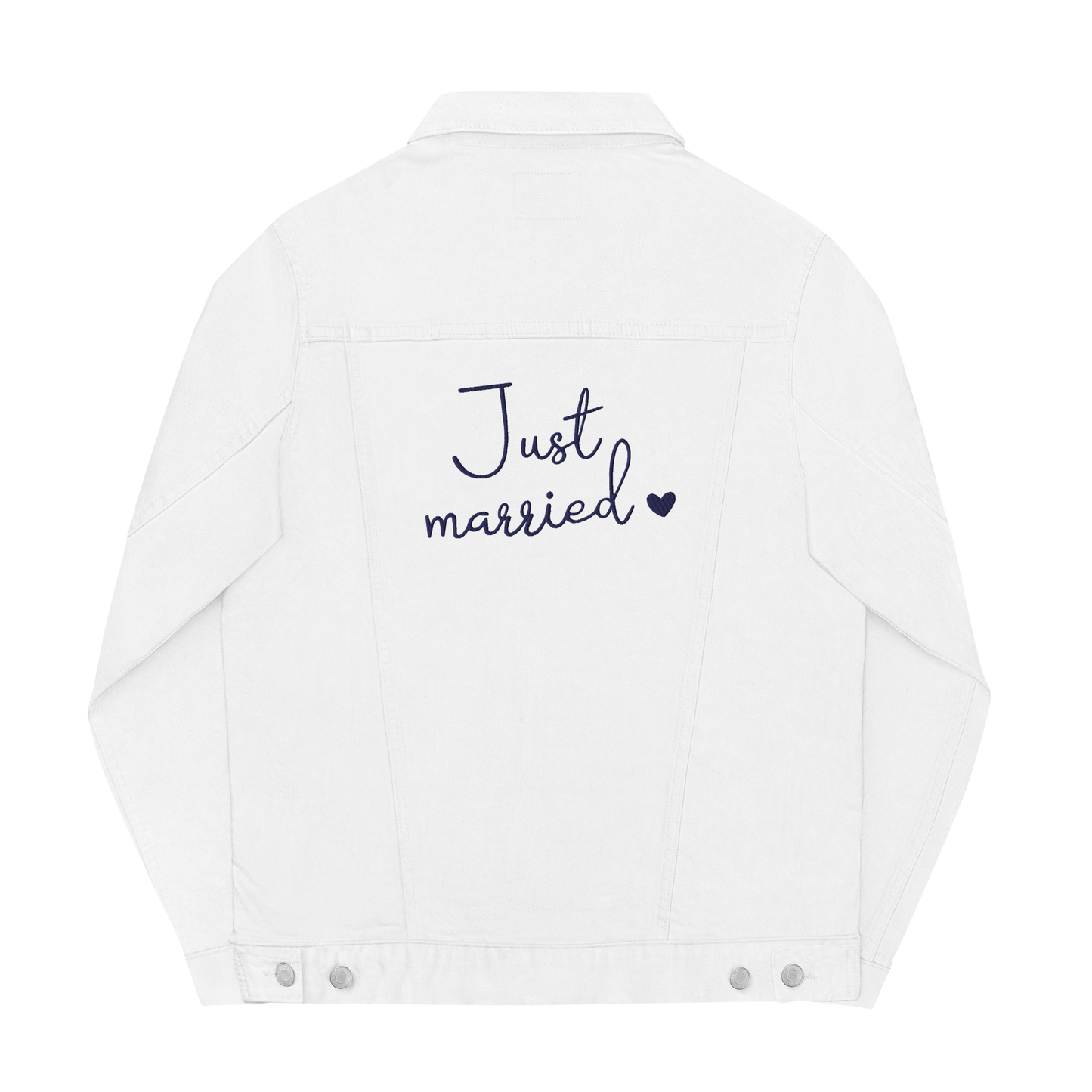 Just Married • Unisex white denim jacket