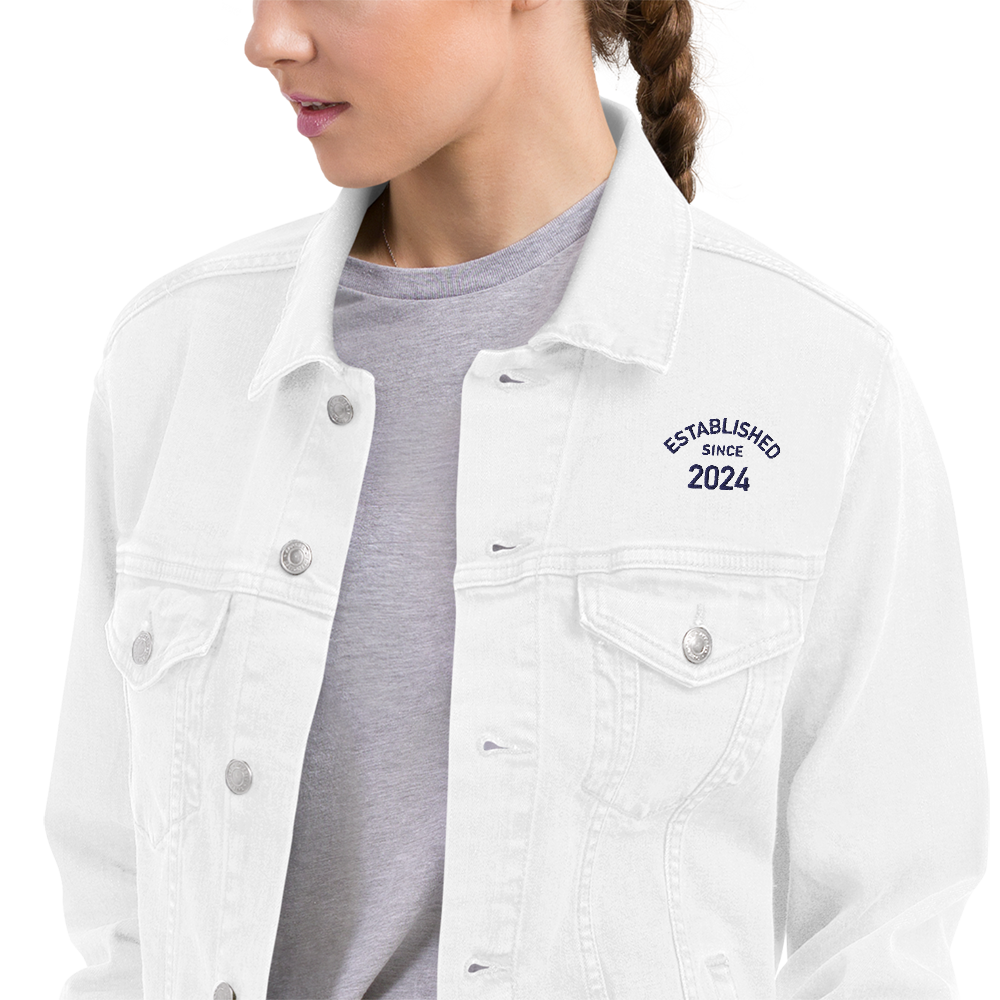 Just Married • Unisex white denim jacket