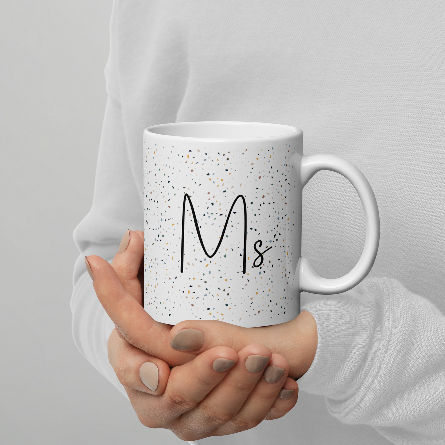 Ms • White glossy mug